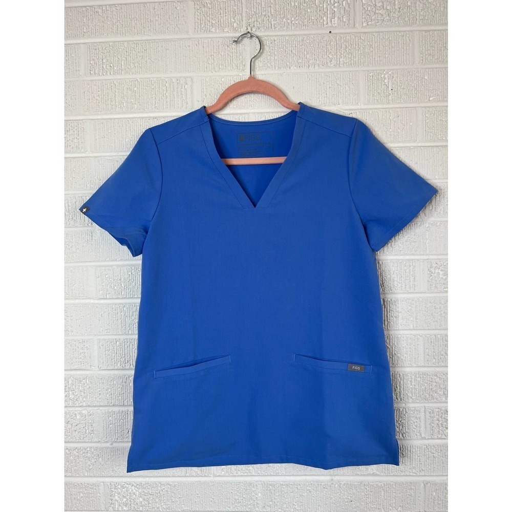 FIGS technical collection blue scrubs top